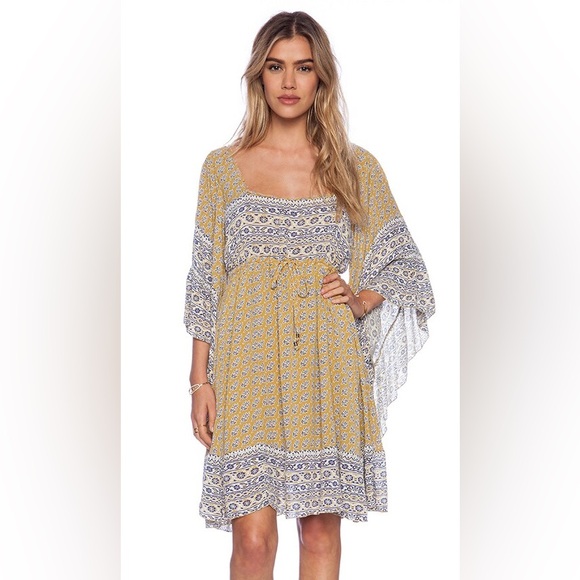 Free People Dresses & Skirts - Free People Yellow and Blue Mini Dress